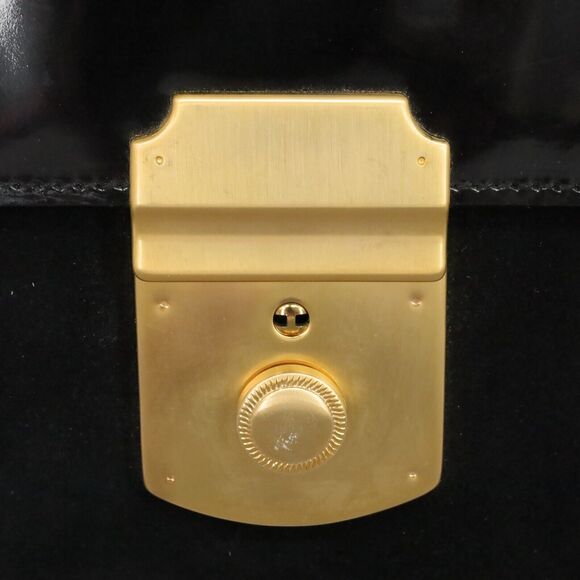 Laurel Bag Handbag Womens Black Patent Leather Suede Portfolio Vintage - Picture 7 of 11